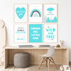 Teal and Grey Nursery Prints