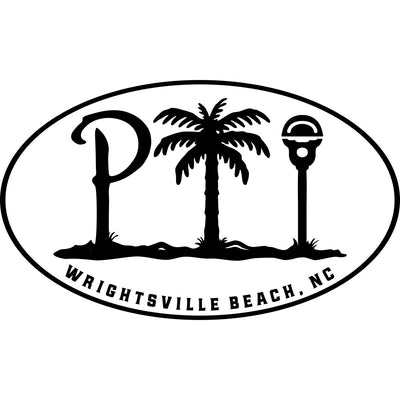 Palm Trees with small island vinyl sticker - Vinyl Mayhem