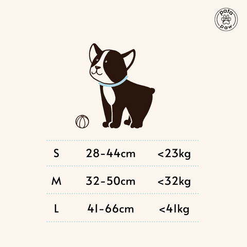 Pata Paw collar size guide
