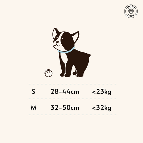 Pata Paw collar size guide