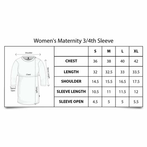 Maternity T-Shirt Size Chart