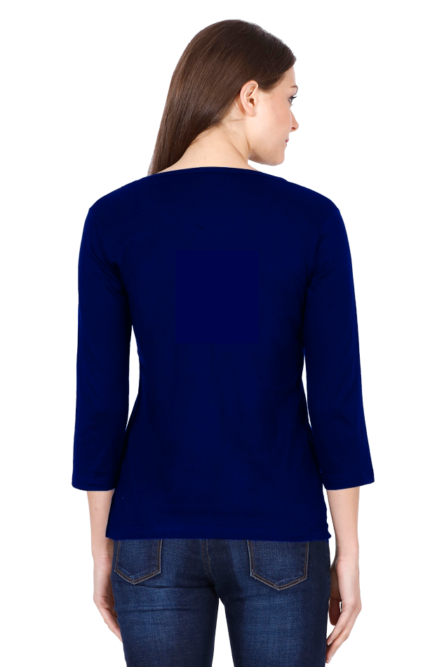 Full Sleeve Royal Blue Round Neck T-Shirt for Women | Warlistop.com ...