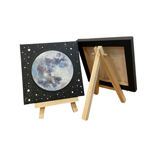 Full Moon Mini Canvas + Stand – Elizabeth Schnura Fine Art
