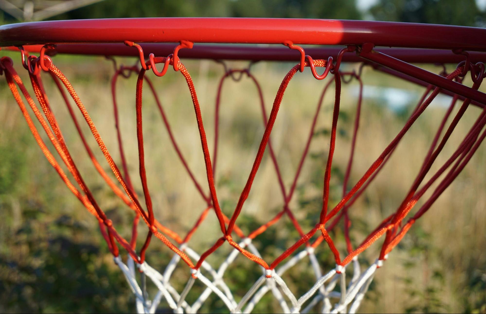 close-up shot of a basketball hoop net