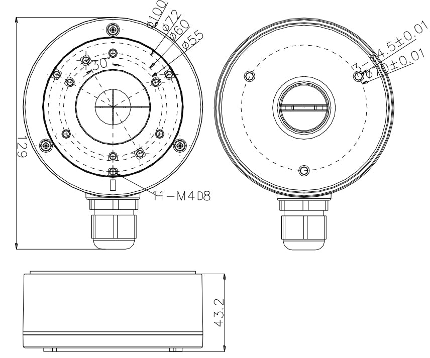 DS-1280ZJ-XS 本体寸法図