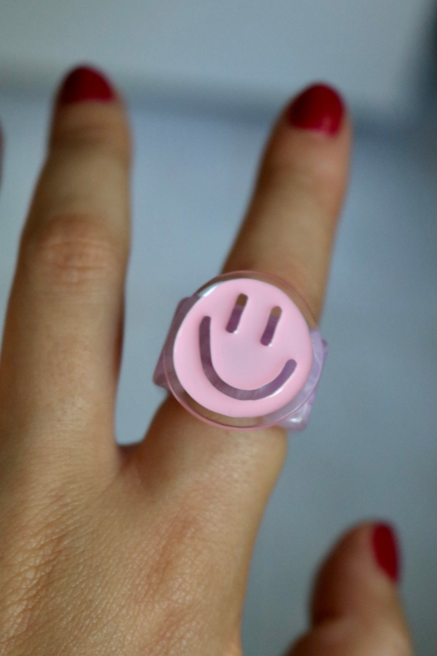 Happy maxi pink and lilac resin ring
