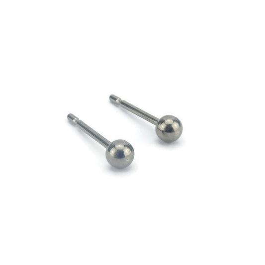 Icing Select Silver Titanium 2MM Ball Flat Back Stud Earrings