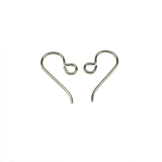 10 Silver Nickel Free Hypo-allergenic Titanium French Hook Earring Findings  with Open Loop Ring