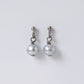 Gray Pearl Dangle Ball Stud Earrings, Titanium Posts Earrings for Sensitive Ears Freshwater Pearls Hypoallergenic Nickel Free Earrings
