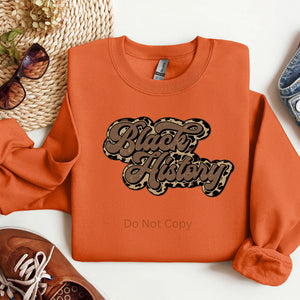 Black History outlined in Leopard print - Sharp Custom Crafts