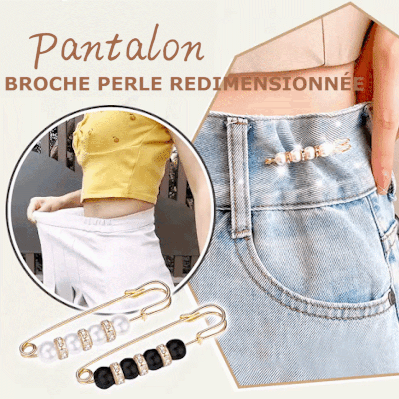 Broche en perles pour ajustement de la taille du pantalon(4 pièces)