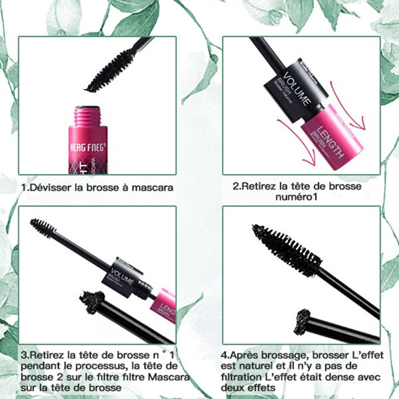 Mascara 5D d'extension de boucles super longue durée 2 en 1(Acheter 1 en obtenir 1 gratuitement)