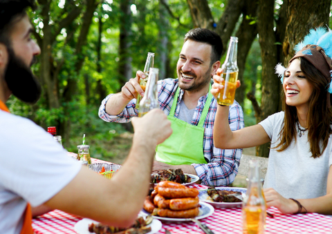 BBQ for Memorial Day weekend party beer American flags