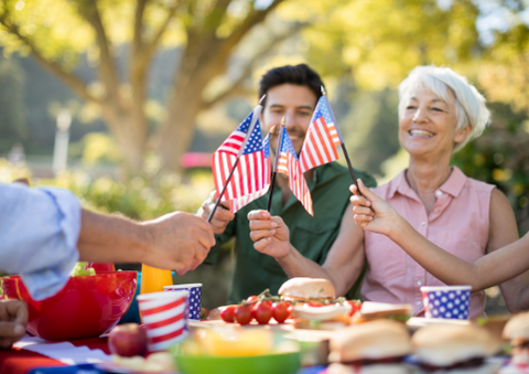 Memorial Day party picnic US flags