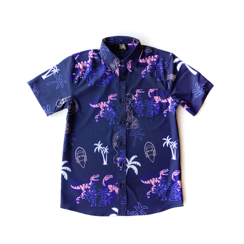 Example Navy Hawaiian Shirt with design