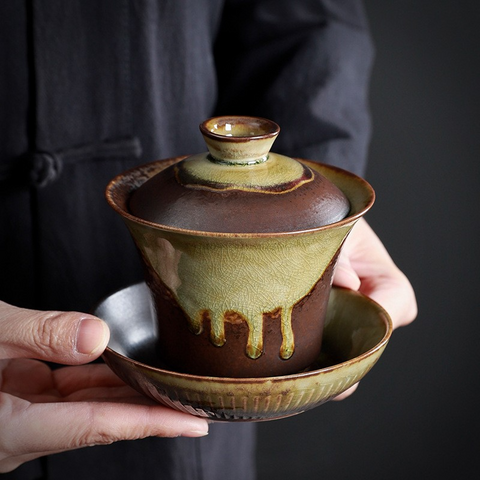 Art Tea Cup JianZhan Tenmoku Nature Gai Wan
