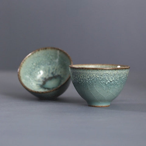 Art Tea Cup JianZhan Tenmoku Gai Wan Wave