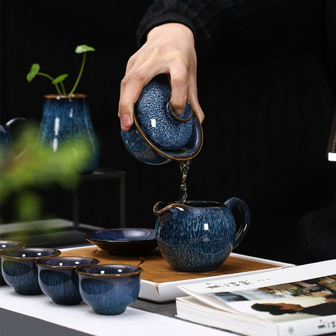 Art Tea Cup JianZhan Tenmoku Tea Set Starry Sky