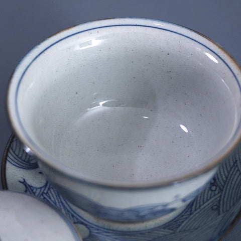 Art Tea Cup JianZhan Tenmoku Gai Wan Wave