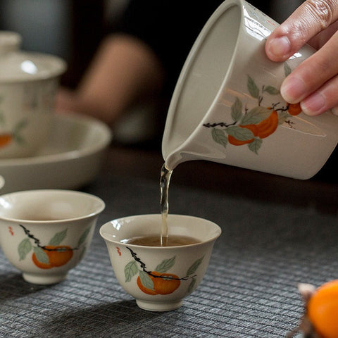Art Tea Cup JianZhan Tenmoku Teacup Persimmon
