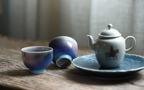 Art Tea Cup JianZhan Tenmoku Teacup Symphony Blue