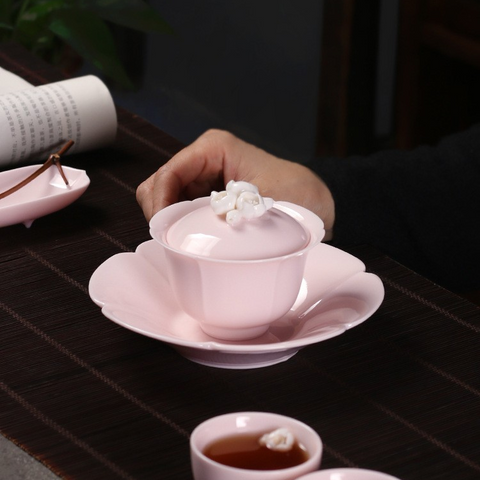 Art Tea Cup JianZhan Tenmoku Gai Wan Sakura