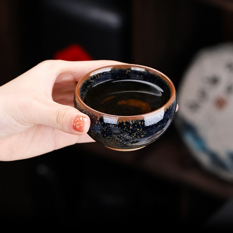 Art Tea Cup JianZhan Tenmoku Teacup Star