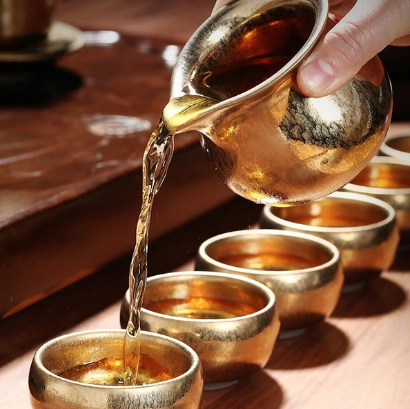 Art Tea Cup Feng Shui Blog JianZhan Tenmoku Tea Set Gilt