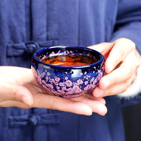 Art Tea Cup JianZhan Tenmoku Teacup Blossom