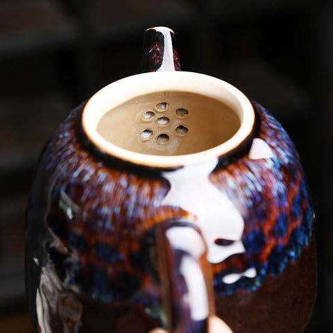 Art Tea Cup JianZhan Tenmoku Teapot Golden Peacock