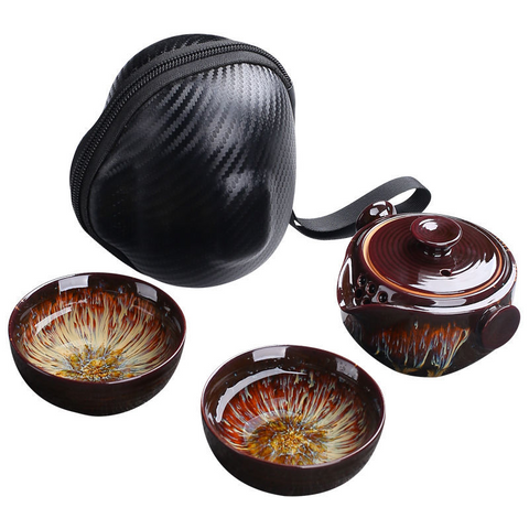 Art Tea Cup JianZhan Tenmoku Tea Set Firefly