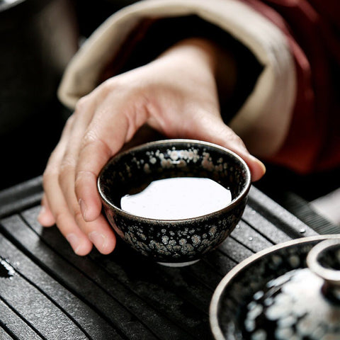 Art Tea Cup JianZhan Tenmoku Tea Set Snowflake