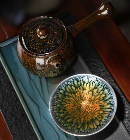 Art Tea Cup JianZhan Tenmoku Teacup Bloom