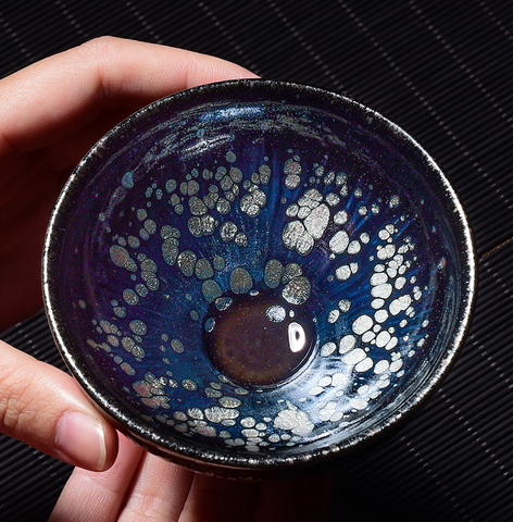 Art Tea Cup JianZhan Tenmoku Teacup Snow