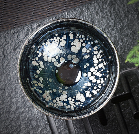 Art Tea Cup JianZhan Tenmoku Teacup Snow