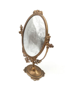 Vintage Brass Dressing Table Mirror Swivel Mirror