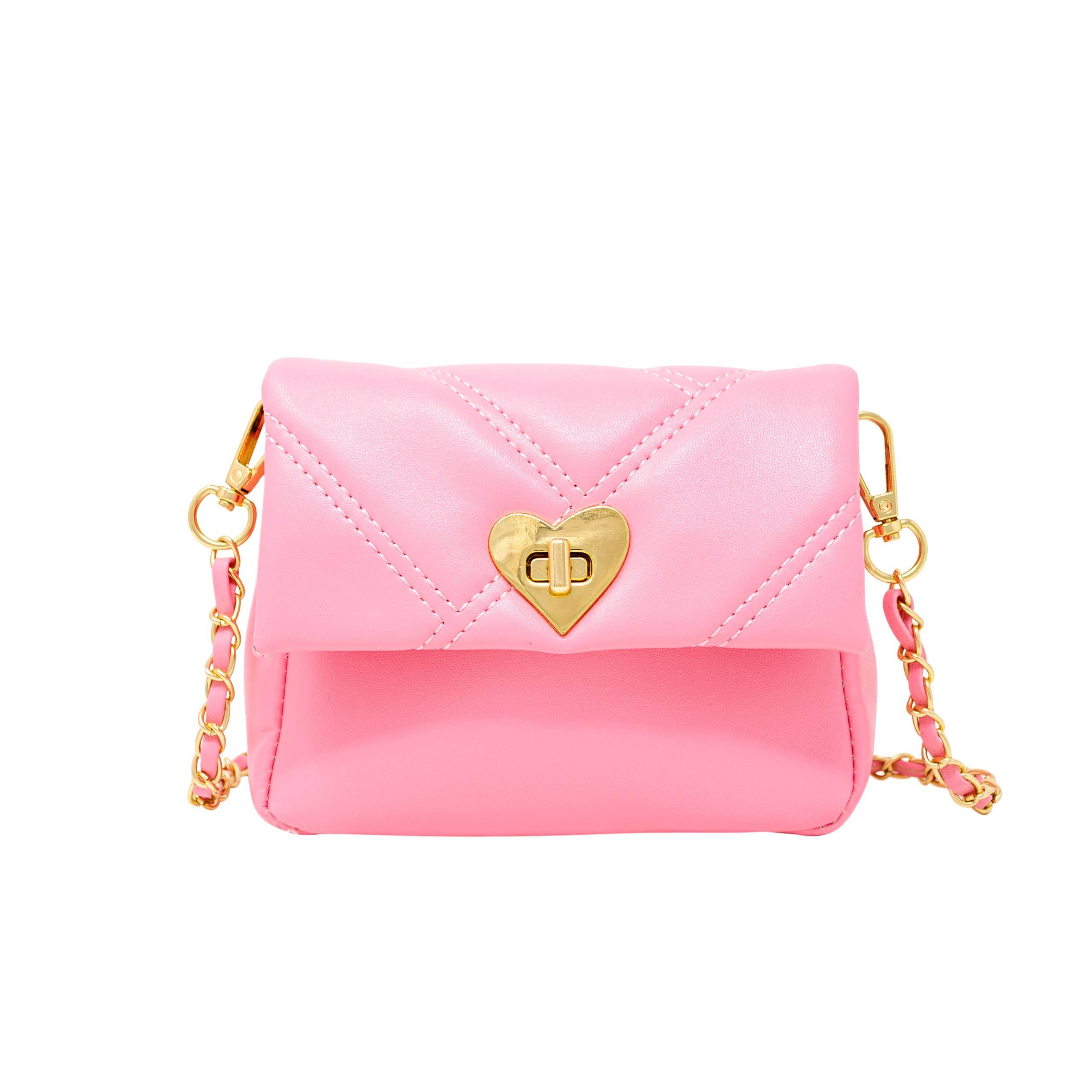 Quilted Soft Heart Lock Purse | Pink | Tiny Treats and ZOMI GEMS – The ...
