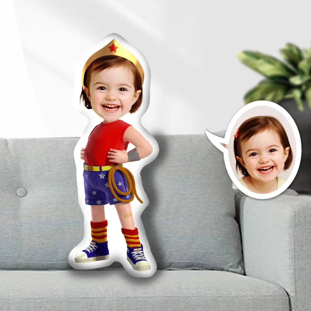 Custom Pillow Face Body Wondergirl Personalized Photo Pillow Gift Pillow Toy Throw Pillow MiniMe Pillow Dolls and Toys Face Body Pillow Personalized Doll
