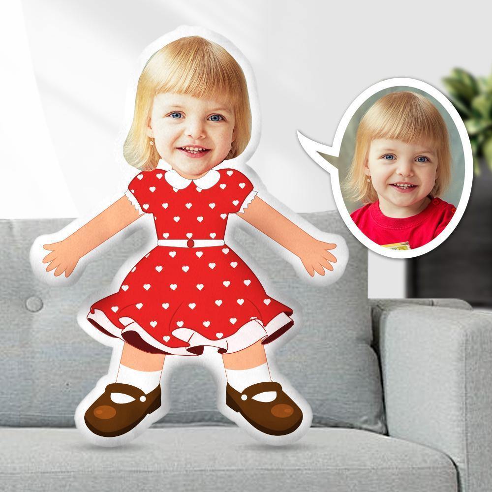 Custom Face Pillow, Red Heart Dress, Body Pillow With Custom Face, Photo Doll Pillow Dolls and Toys Face Body Pillow Personalized Doll