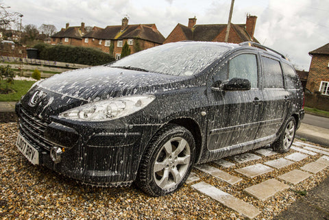 car being washed with chipex 