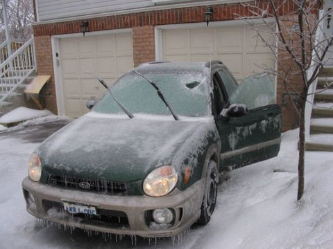 ice covered car 