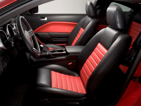 red and black leather sports car seats 
