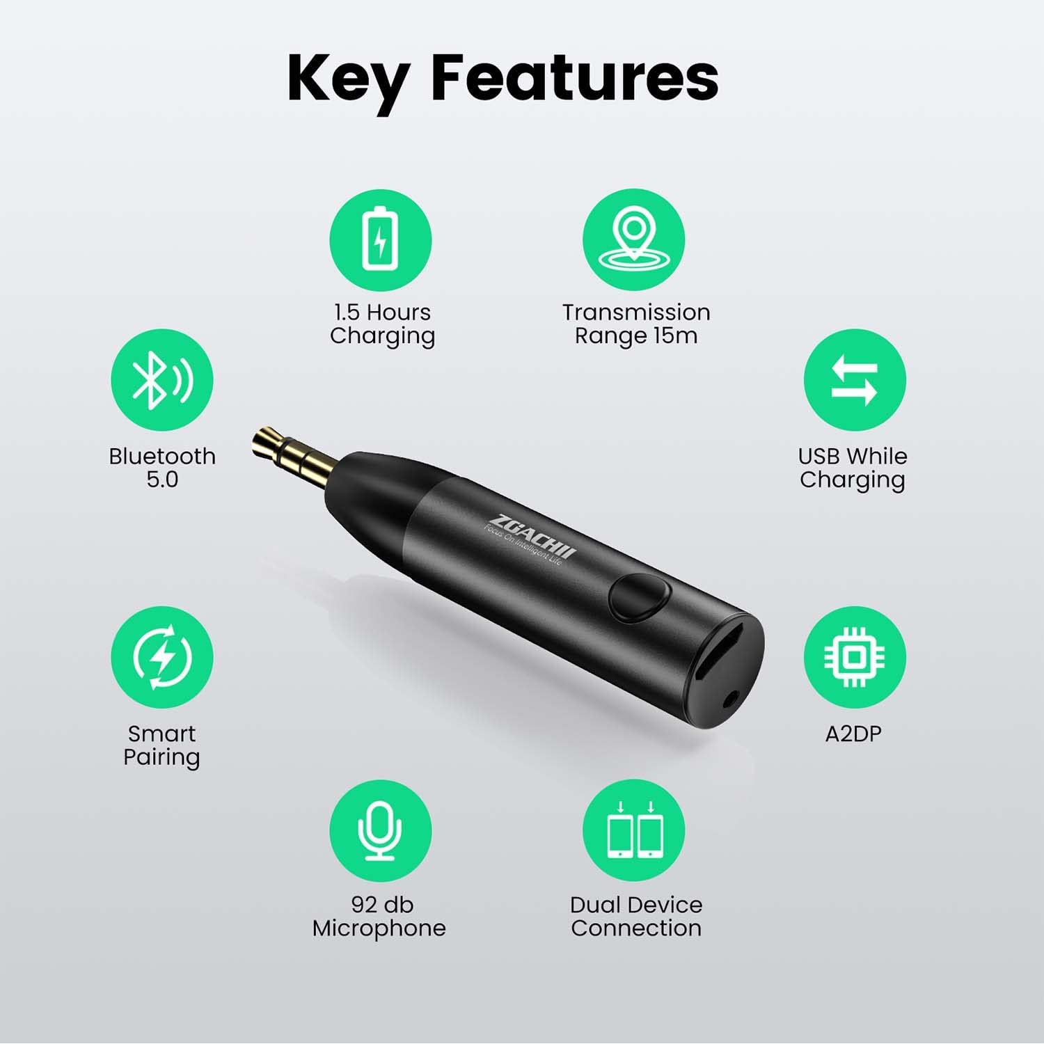 Vertrek tunnel geloof Bluetooth Aux Adapter for Car - ZOACHII Mini Wireless Audio Bluetooth –  Dine-Asty Fleurs