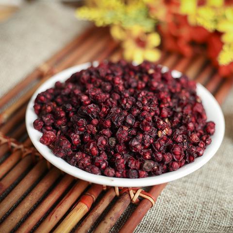 Dried Schisandra berries in a bowl