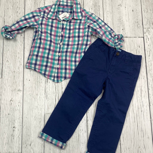 Baby gap plaid shirt /blue pants set - Boys 4
