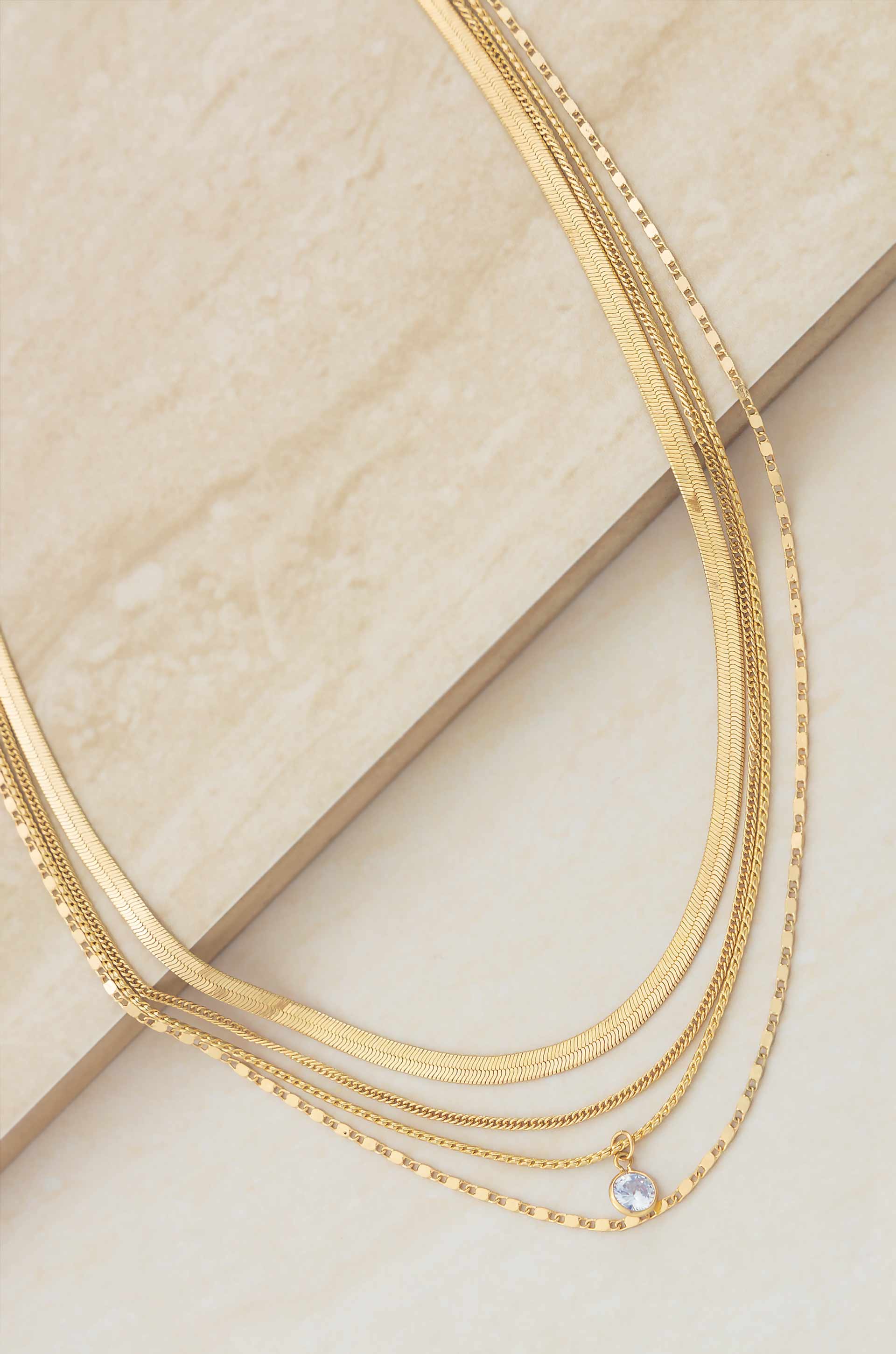 All the Chains 18k Gold Plated Layered Necklace