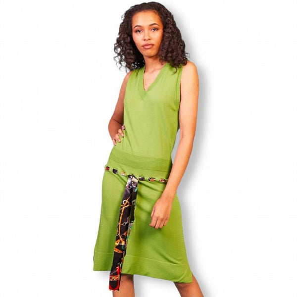 Baloot Madolina Knit Dress With Printed Belt