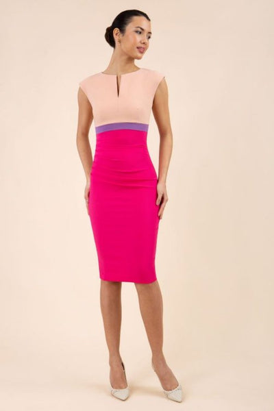 Diva Nadia Sleeveless Colour Block Dress