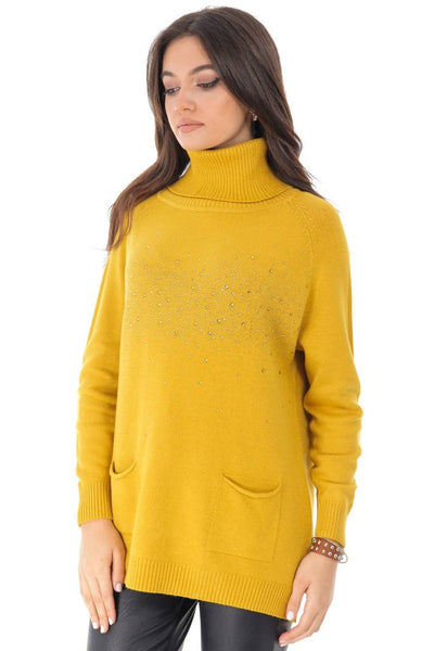 High Neck Yellow Jumper by Aimelia Apparel