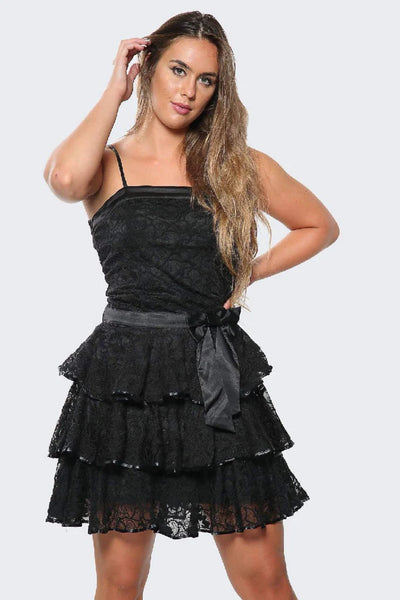 Avinci tiered ruffled babydoll mini dress